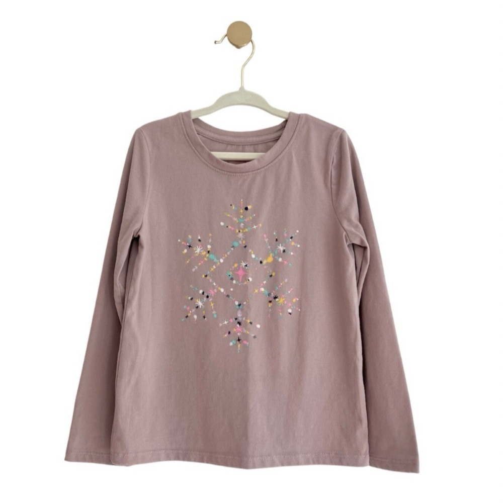 NWOT Cat & Jack Kids Long Sleeve Tee with Snowflake Graphic | Girls 5T
